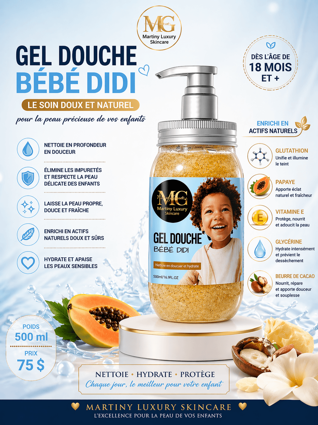 Gel Douche Bébé Didi exfoliant & clarifiant - Image 5