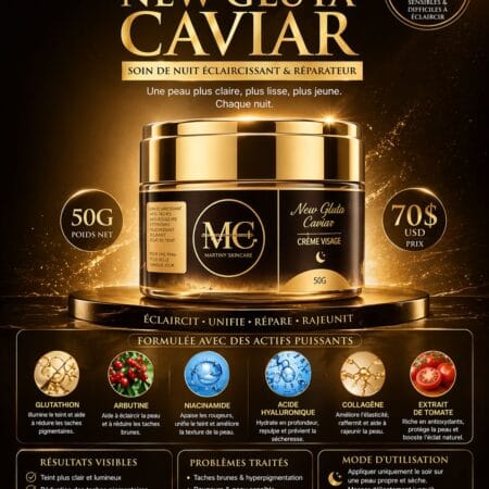 CRÈME VISAGE NEW GLUTA CAVIAR – SOIN DE NUIT ÉCLAIRCISSANT & RÉPARATEUR