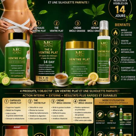 KIT MINCEUR VENTRE PLAT – PROGRAMME COMPLET 14 JOURS