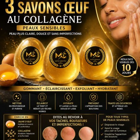 SAVON VISAGE ŒUF AU COLLAGÈNE POUR VISAGE SENSIBLE (remplace celui déjà sur site web « SAVON VISAGE ŒUF AU COLLAGÈNE POUR VISAGE SENSIBLE»)