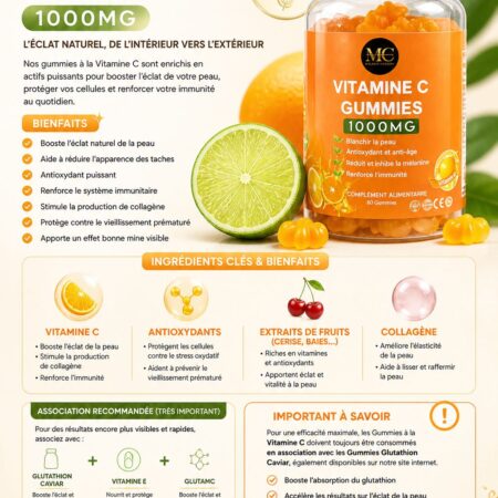 VITAMINE C GUMMIES – ÉCLAT, ANTI-TACHES & ANTI-ACNÉ